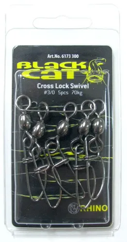 Black Cat - Obratlík s karabinou Cross Lock Swivel