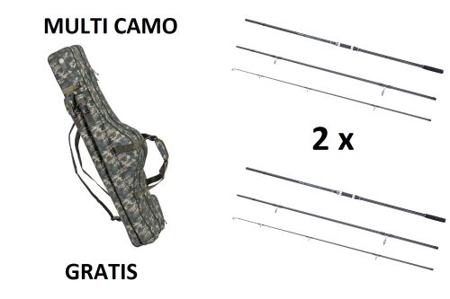 Mivardi 2x Prut Sentinel Carp 360H + Obal Multi Camo 130