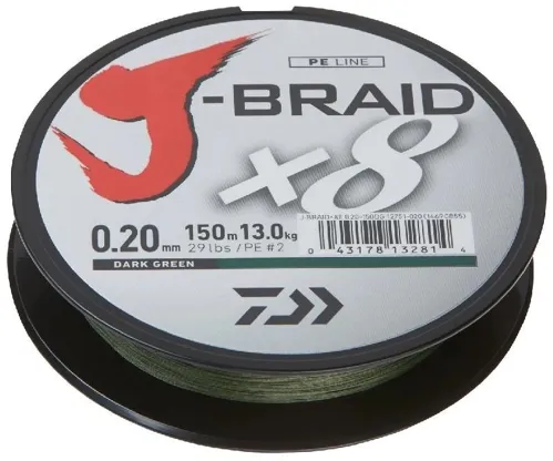Daiwa - Šnůra J-Braid X8E 8XBRAID Tmavě Zelená