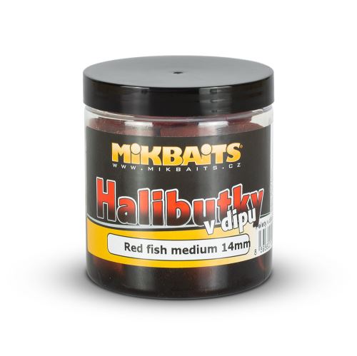 Mikbaits Halibutky v dipu 250ml - Red fish Halibut