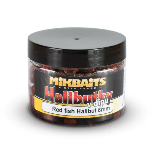 Mikbaits Halibutky v dipu 250ml - Red fish Halibut