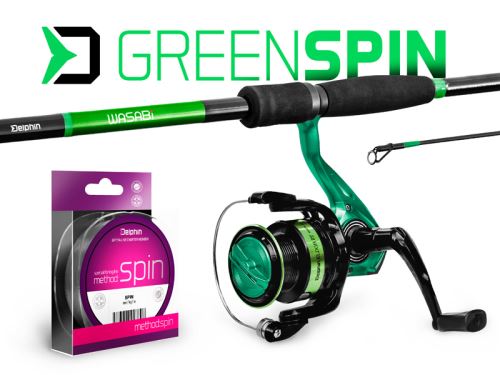 Přívlačový set Delphin GreenSPIN 210cm/30g + 2T + 0,234mm