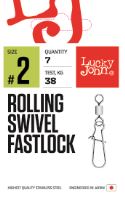 Lucky John obratlíky s karabinkou Rolling Swivel Fastlocks vel. 4, 7ks